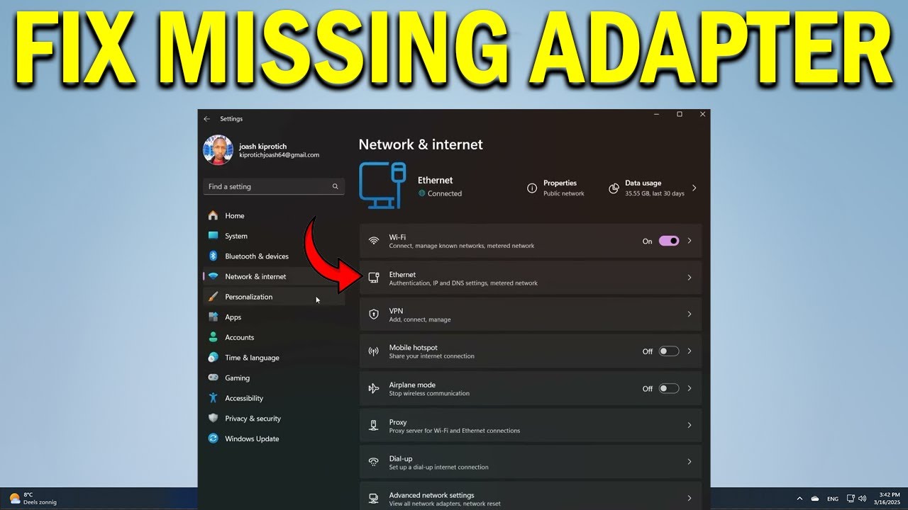 How To Fix Network Adapter Missing In Windows 11 - Quick Fix - YouTube