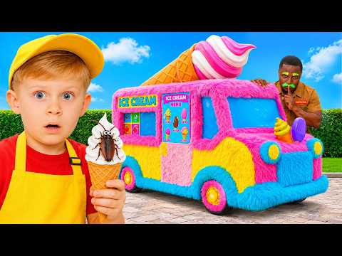 Anak-anak membuka truk es krim mereka sendiri!