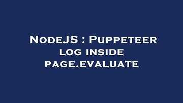 NodeJS : Puppeteer log inside page.evaluate