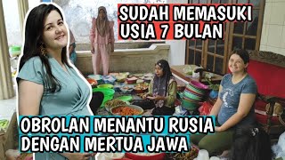 SYUKURAN MITONI UNTUK KEHAMILAN ISTRI BULE RUSIA || PERTAMA KALI LIHAT TEMPAT NASI UNIK