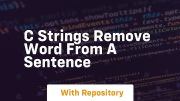 C strings remove word from a sentence