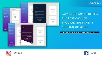 Java Netbeans Ui Design cash register Part 3 Set Sign Up Menu