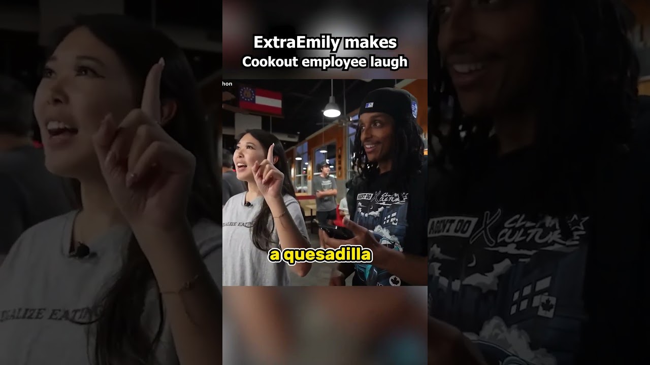 ExtraEmily makes employee laugh while ordering her CookOut meal