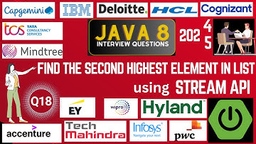 Java 8 Stream API Interview Questions: Find the Second Highest Element in List using the Java 8