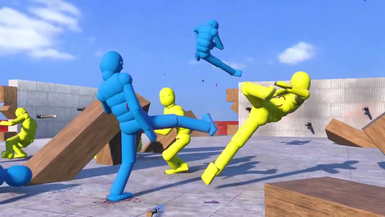 Dynamic AI Ragdolls Fight in Realistic Simulations! (With Active Ragdoll Physics)