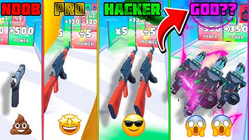 NOOB vs PRO vs HACKER vs GOD in Weapon Master. (Game No Ads) iOS, Android