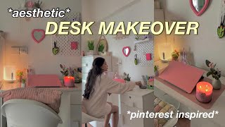 AESTHETIC DESK MAKEOVER! pinterest & korean inspired + desk organization & *huge* decor haul