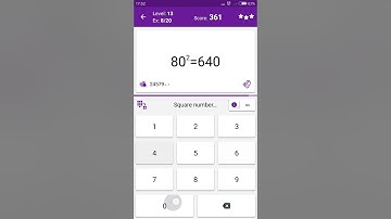 Math Tricks - Training mode - square numbers between 80 and 89 - level 013 (Number Keyboard)