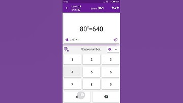 Math Tricks - Training mode - square numbers between 80 and 89 - level 013 (Number Keyboard)