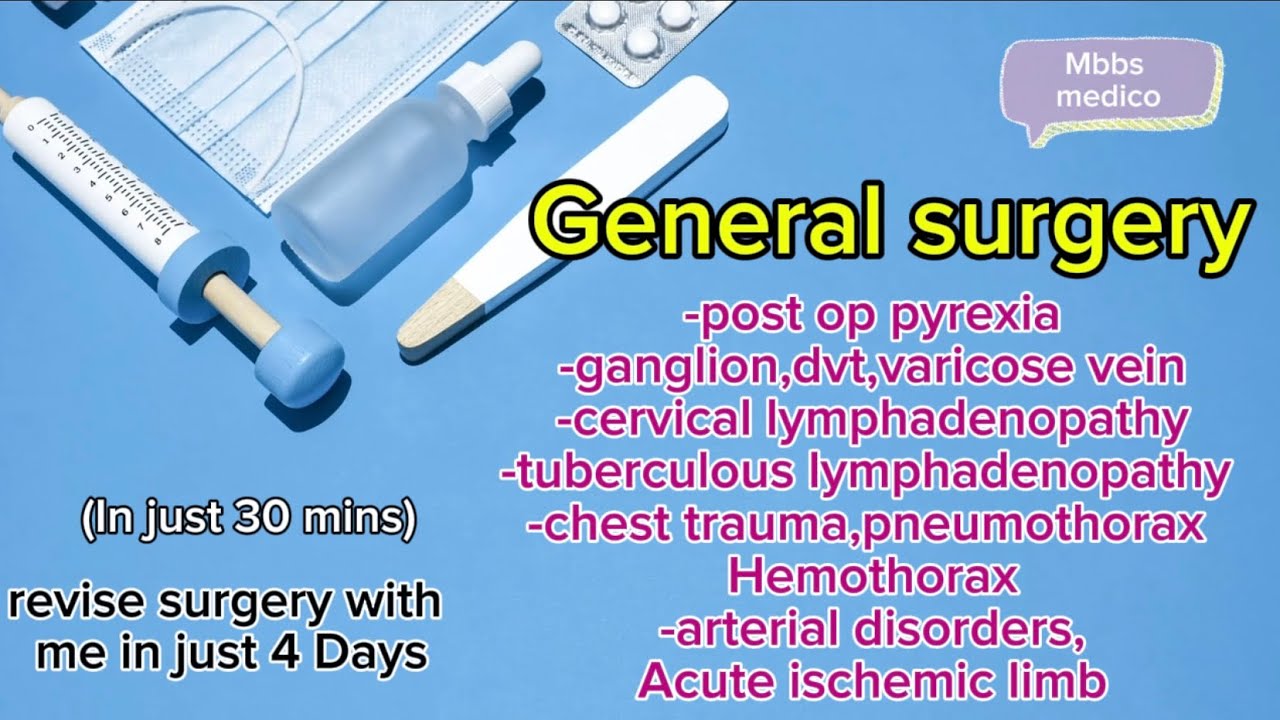 Pyrexia, Ganglion, DVT, Varicose Veins, Lymphadenopathy, Acute Ischemic Limb, and Cardiac Tamponade