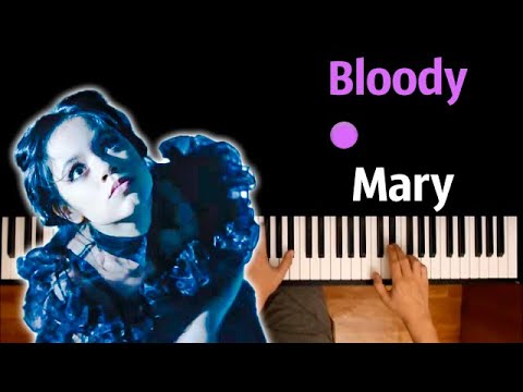 🇺🇸 Bloody Mary (НА АНГЛИЙСКОМ) Wednesday - Dance Song ● караоке | PIANO_KARAOKE ● ᴴᴰ + НОТЫ & MIDI