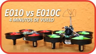 Eachine E010C vs E010 + batería 4 minutos de vuelo + vuelo FPV. Tinywhoop E010 Mejorado