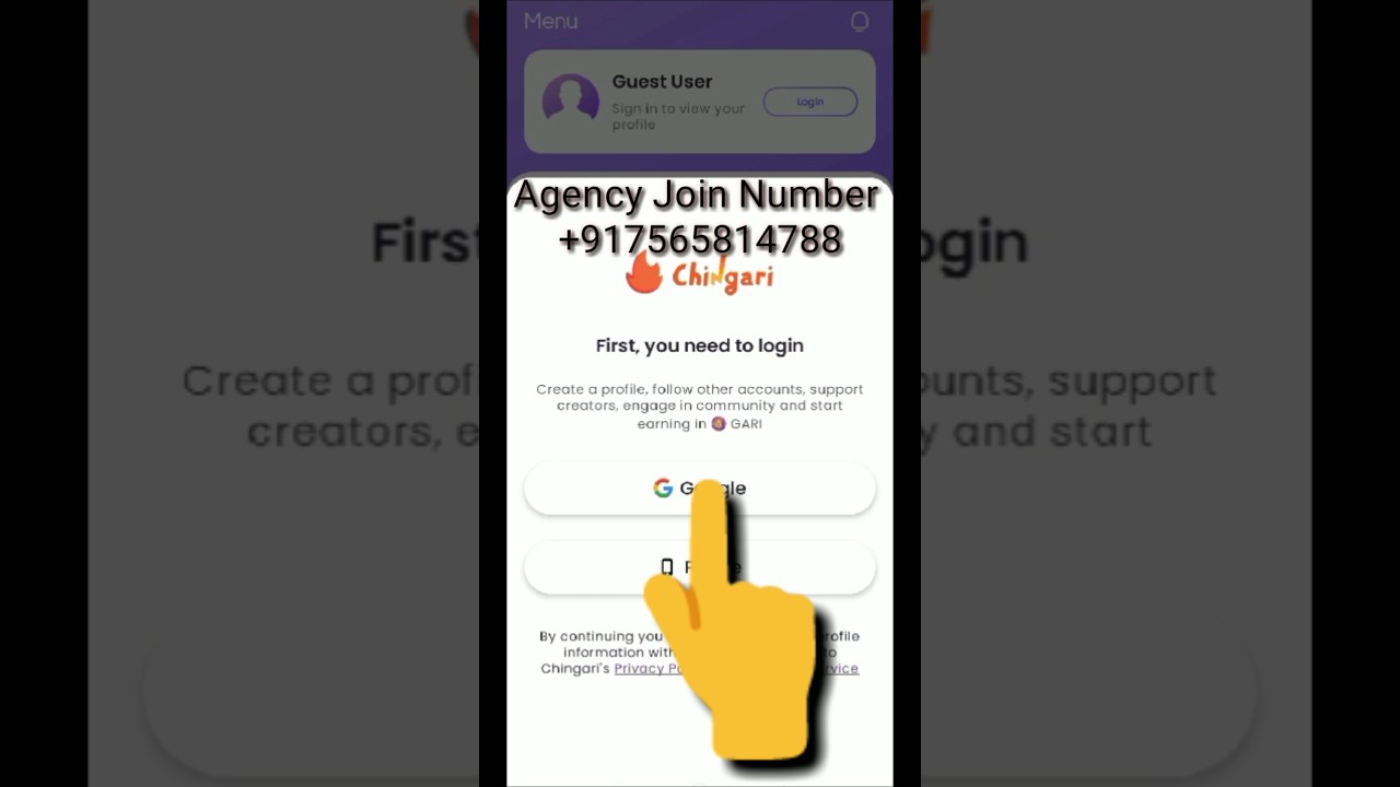Chingari App Gmail Login Problem - Contact The Agency And The Problem Will Be Solved 
