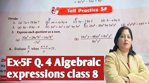 Ex-5F Q.4 ch-5 Algebraic Expressions class 8 SChand composite maths|By komal Gupta 