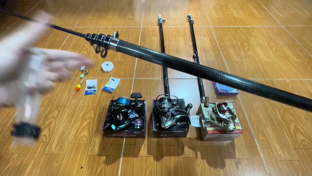 giang truong Fishing 90  Bộ cần tập chơi 3,6m -  4,2m câu lục, lăng xê, trợ máy liên hệ 0961932218