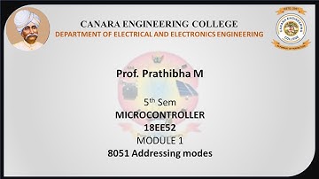 VTU MC 18EE52 M1 L8 8051 Addressing modes