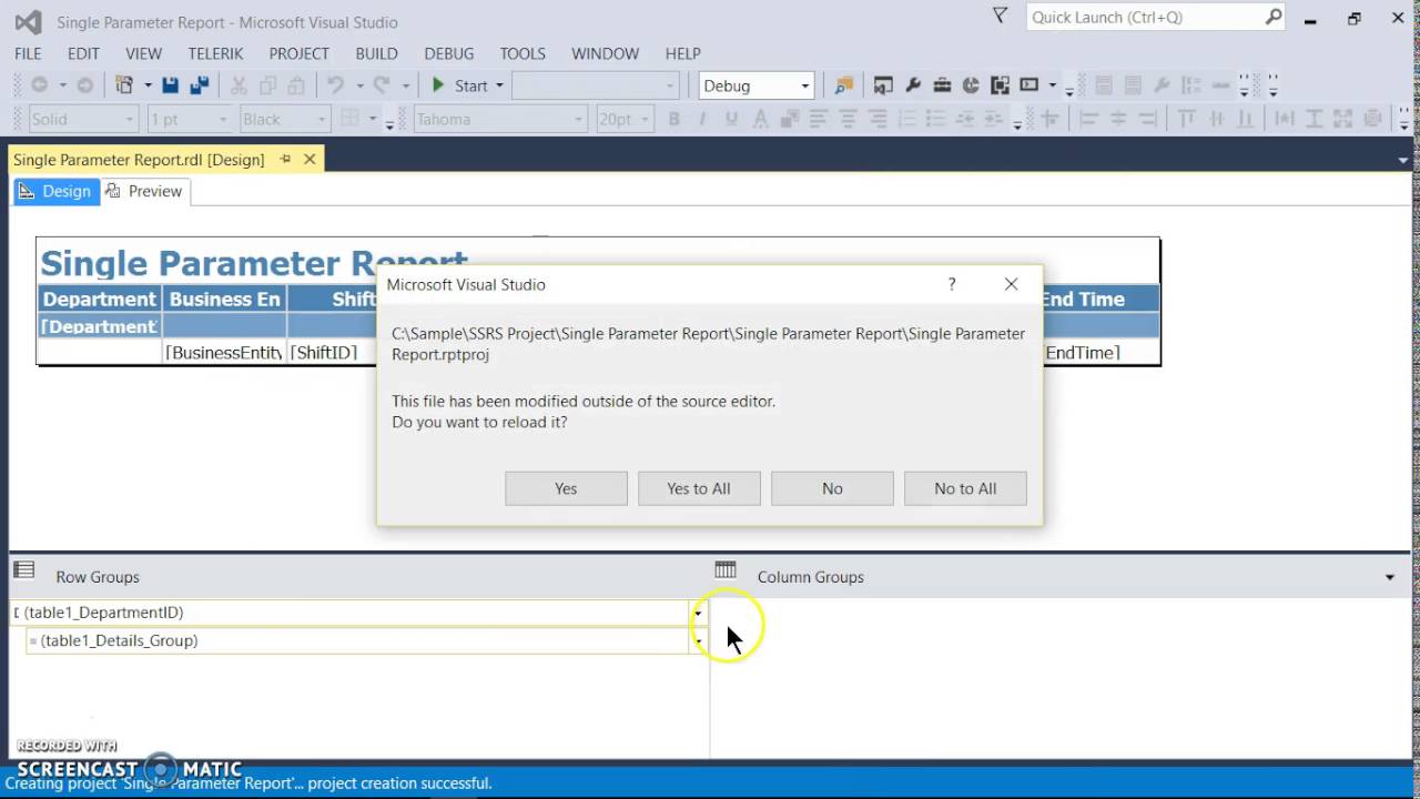 SSRS Single Parameter Report - YouTube
