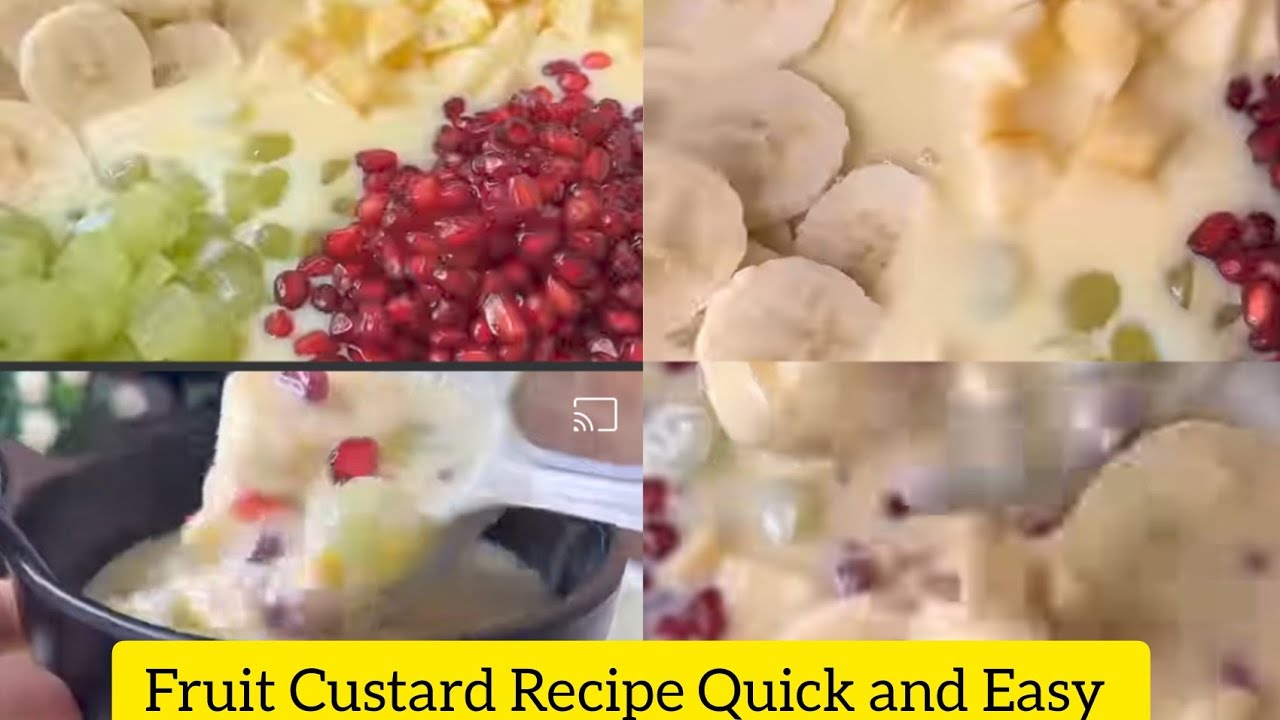 Fruit custard recipe by haniya noor/Quick and easy simple Custard