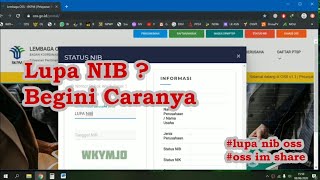 Cara mengatasi lupa NIB oss | Im Share