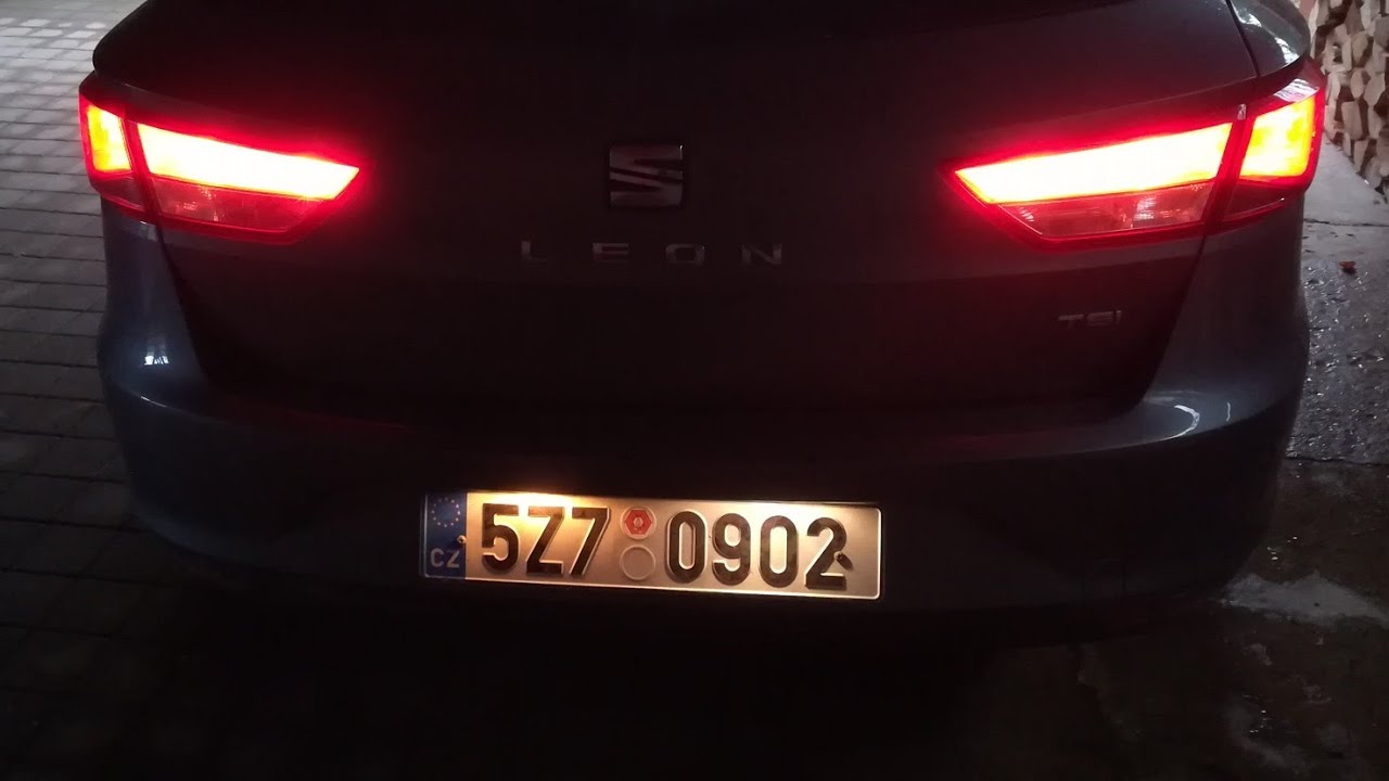 blue licence plate lights