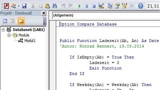 Funktionen zu Excel und Access mit VBA erstellen -- Teil4 von 4