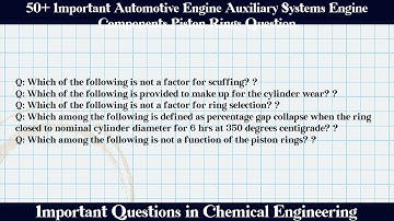 MCQ Questions Automotive Engine Auxiliary Systems Engine Components Piston Rings with Answers