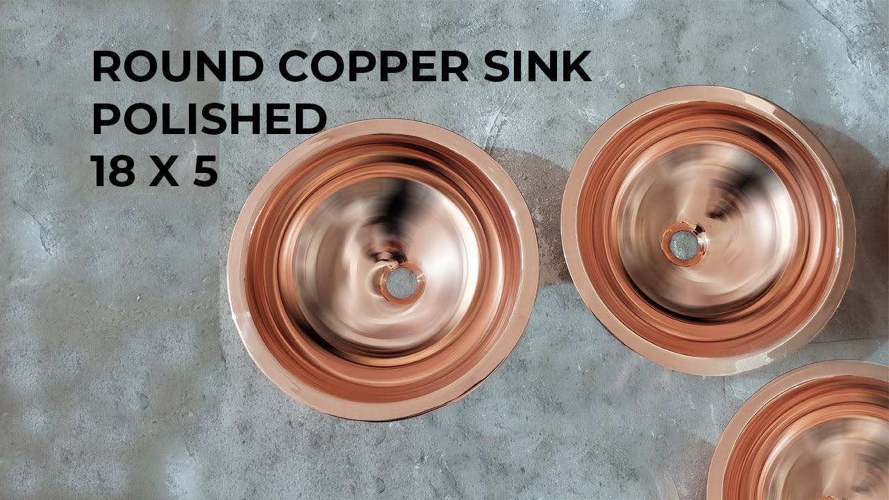 Round Copper Sink 18 x 5 Polished