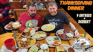 HUGE THANKSGIVING DINNER AT LAMBERT'S | HAPPY HOLIDAYS | HOLIDAY MUKBANG
