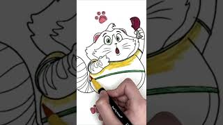 How to Color Funny Cat Coloring Cartoon 44 Cats 6 #shorts  #drawing #art #artforkids #cartoon  #cat