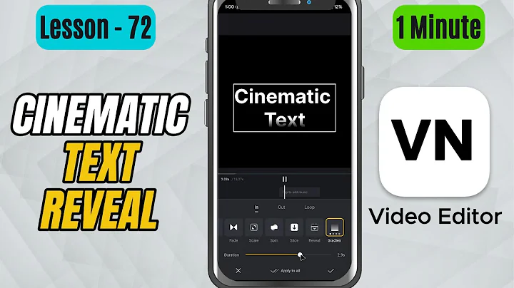 How to Add Cinematic Text Reveal Animation in VN Video Editor - Lesson 72 VN Video Editor Tutorial