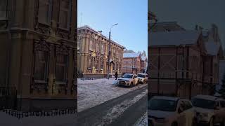 Зимния Прогулка По Старинной Улице Пушкина В Городе Ярославль Россия