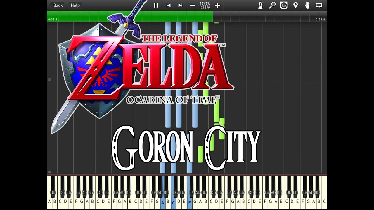 Zelda Ocarina Of Time Goron City (Synthesia) YouTube