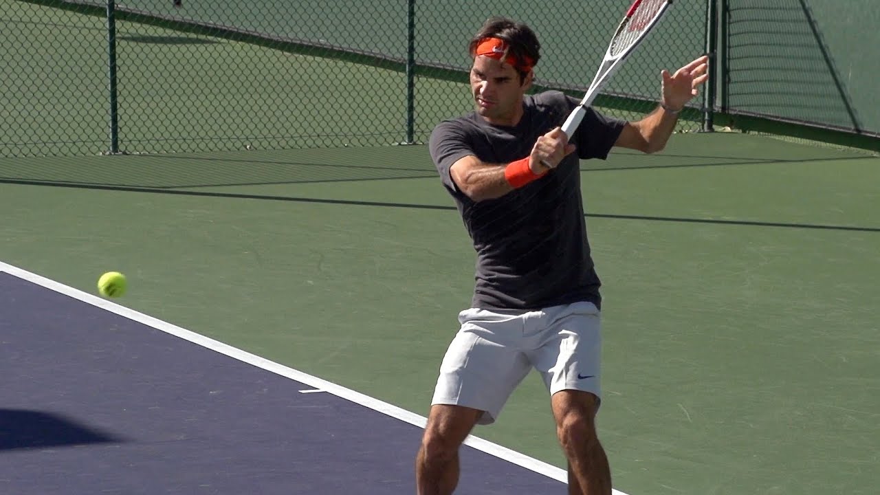 Roger Federer Backhand in Super Slow Motion - Indian Wells 2013 - YouTube