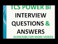 TCS Power BI Interview Questions and Answers