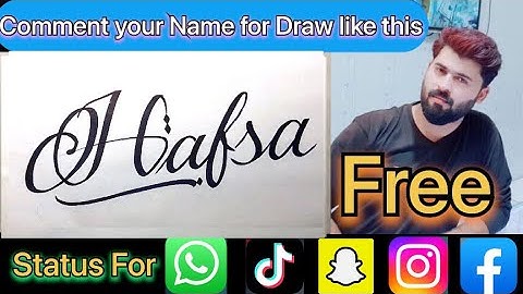 Hafsa Name Signature Calligraphy Status | How to Cursive write with cut Marker #hafsa