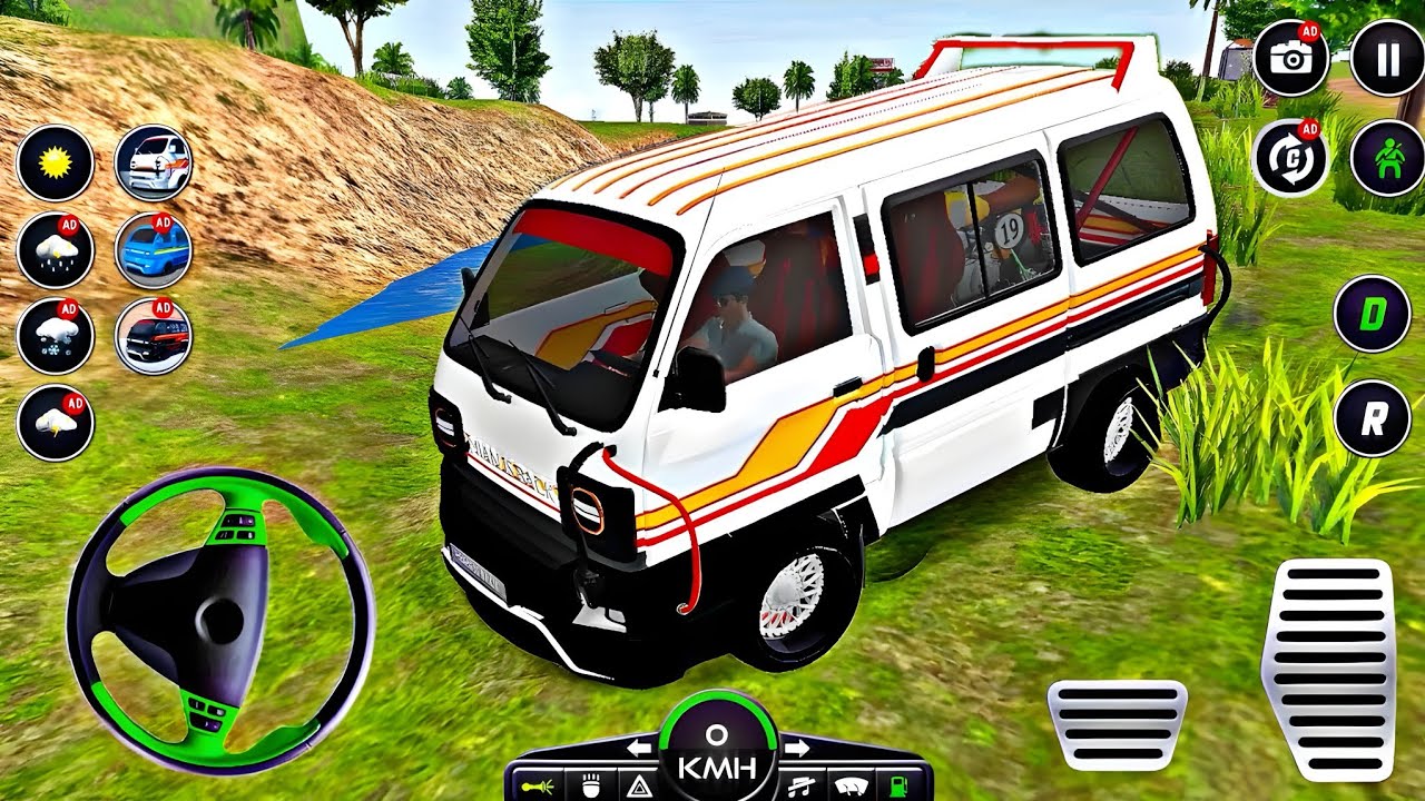 Van Offroad Driving Simulator Game's New -Real Minibus 3D Driving- Bus Games Bus Gameplay