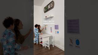 First day of preschool at home #backtoschool #firstdayofschool #prekathome #homeschoolmom