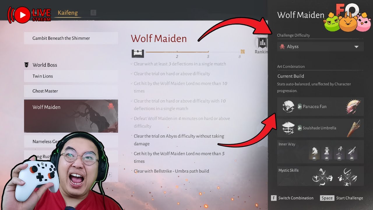 Live Day 49 -- Challenge Wolf Maiden Boss In Abyss Mode Without Taking Damage