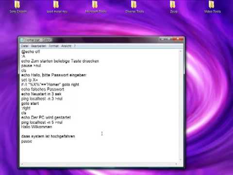 Batch Tutorial 3: Passwortabfragen einfügen
