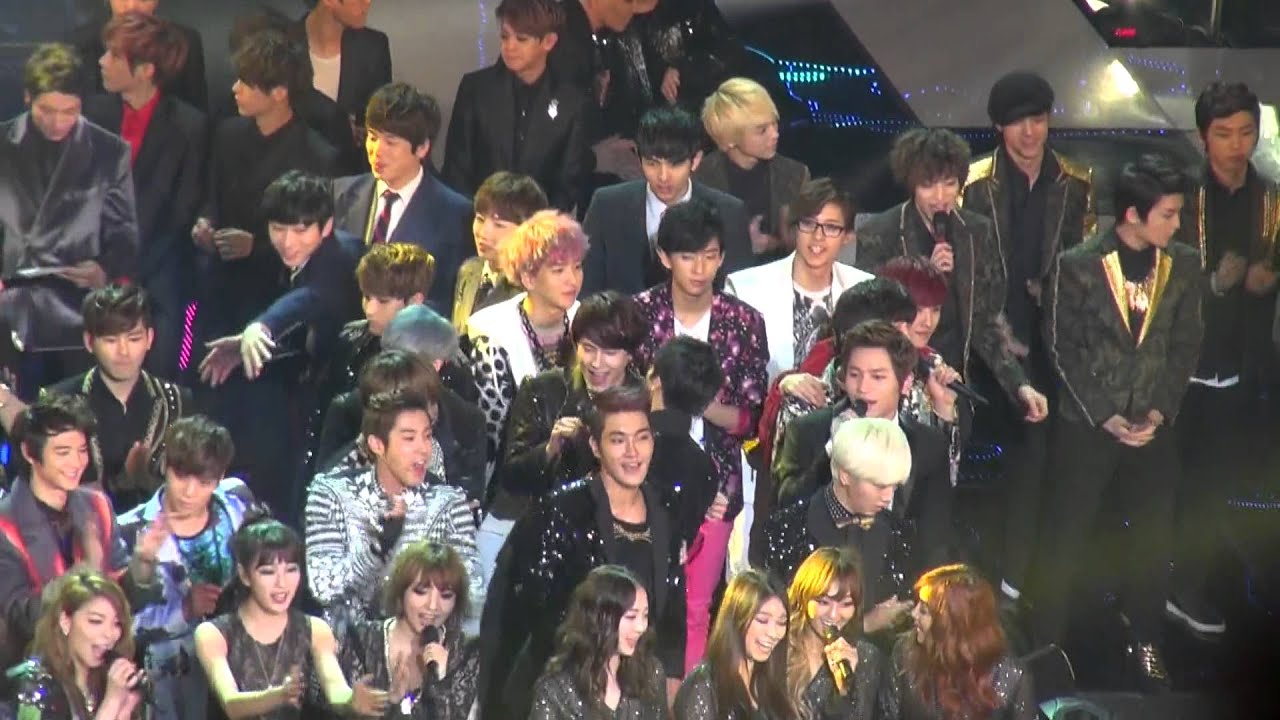 HD[fancam]121228 KBS Gayo Daejun  Ending song (Superjunior&2AM&TVXQ)