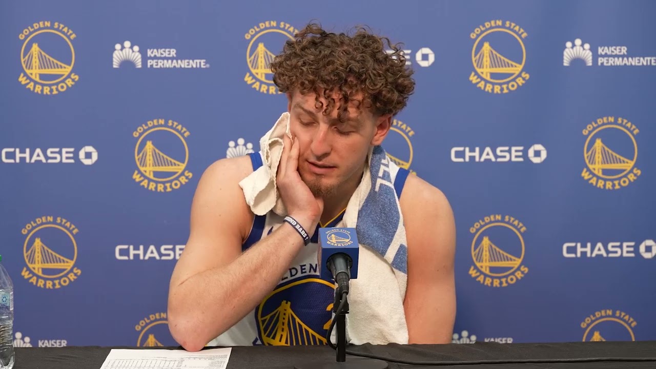 Brandin Podziemski player of Warriors post game interview ‑ 4/8/25