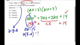 SAT Prep Test 1 Section 3 Problem 15