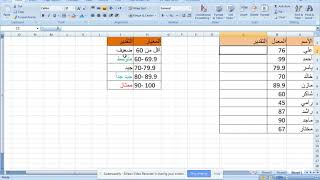 طريقة توضيح تقدير الطلاب (ممتاز، جيد جدا، جيد...) باستخدام برنامج اكسل بكل سهولة.