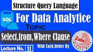SQL Select,From & Where Clause,Wild Card, Order By Clause
