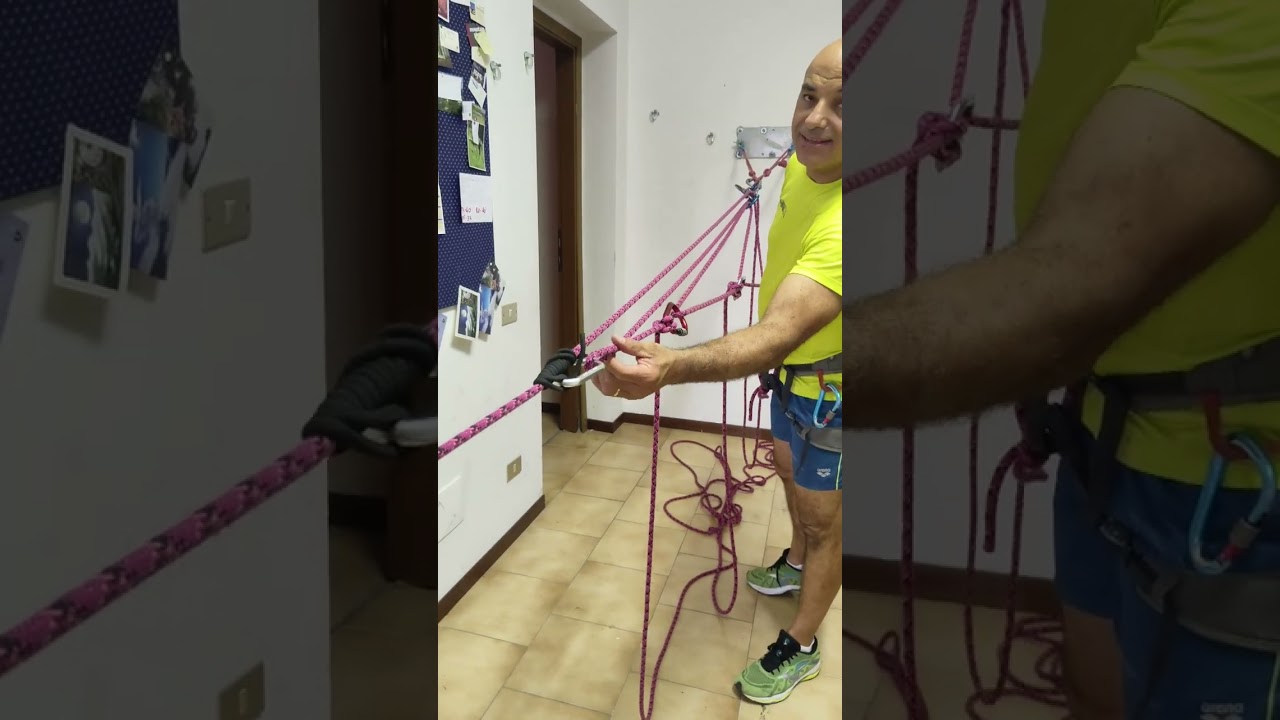 Paranco triplo mezzo poldo con triangolo mobile e spezzone ausiliario