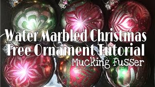 Water Marbled Christmas Tree Ornament Tutorial