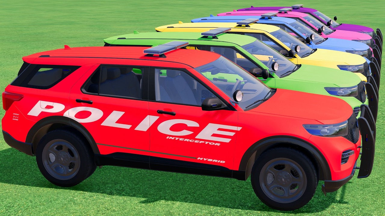 TRANSPORTING ALL POLICE CARS and AMBULANCE EMERGENCY VEHICLES WITH MERCEDES POLICE TRAIN ! #76 FS22