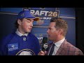 Daxon Rudolph speaks with Jamison Coyle after being drafted by Sabres