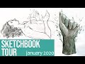 Sketchbook Tour - Gouache, Ink, and Watercolor - January 2020