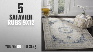 Top 10 Safavieh Rugs 9X12 [2018]: Safavieh Evoke Collection EVK220C Vintage Oriental Ivory and Blue